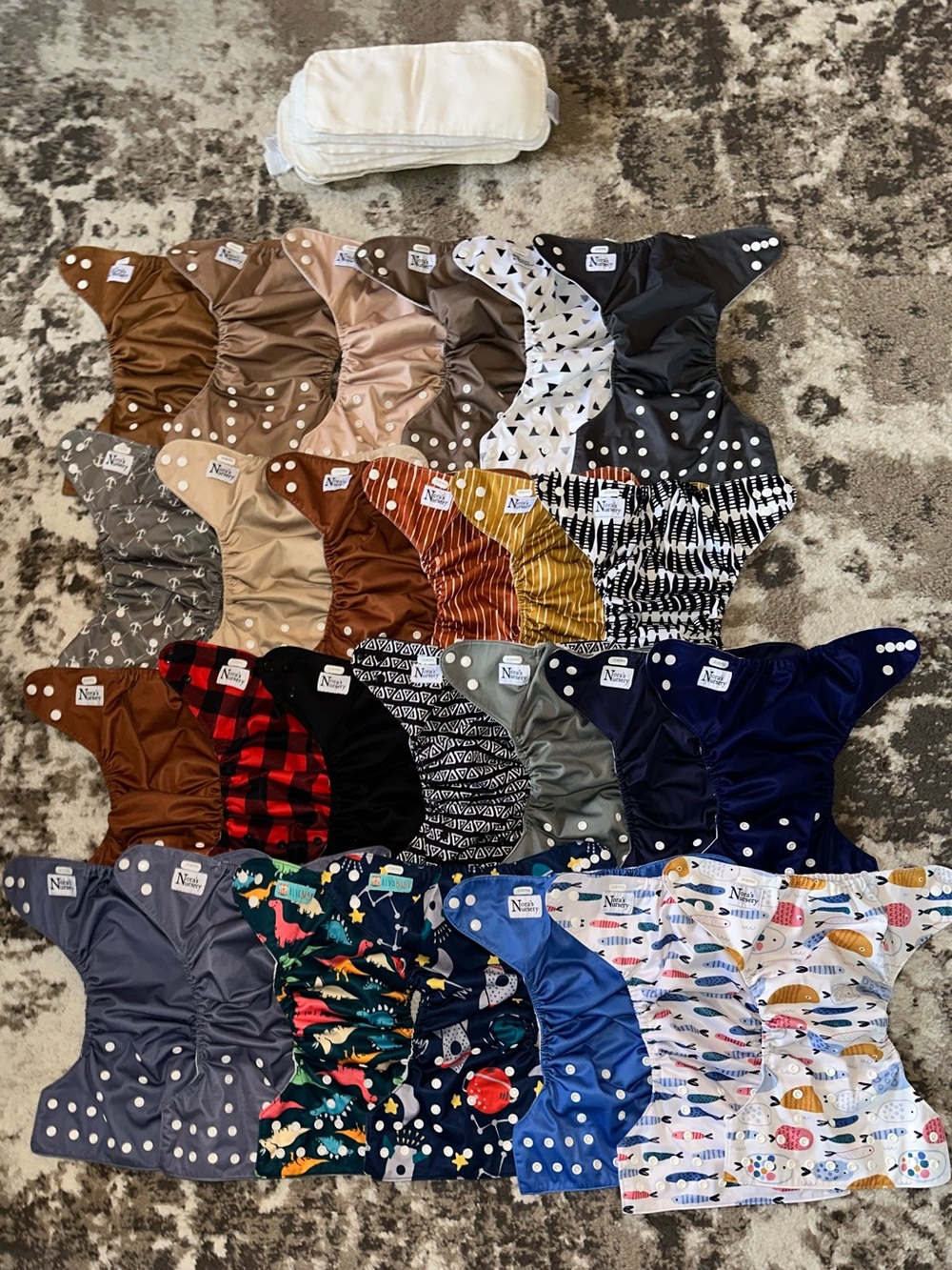 Nora's Nursery Snap Cloth Diaper lot
